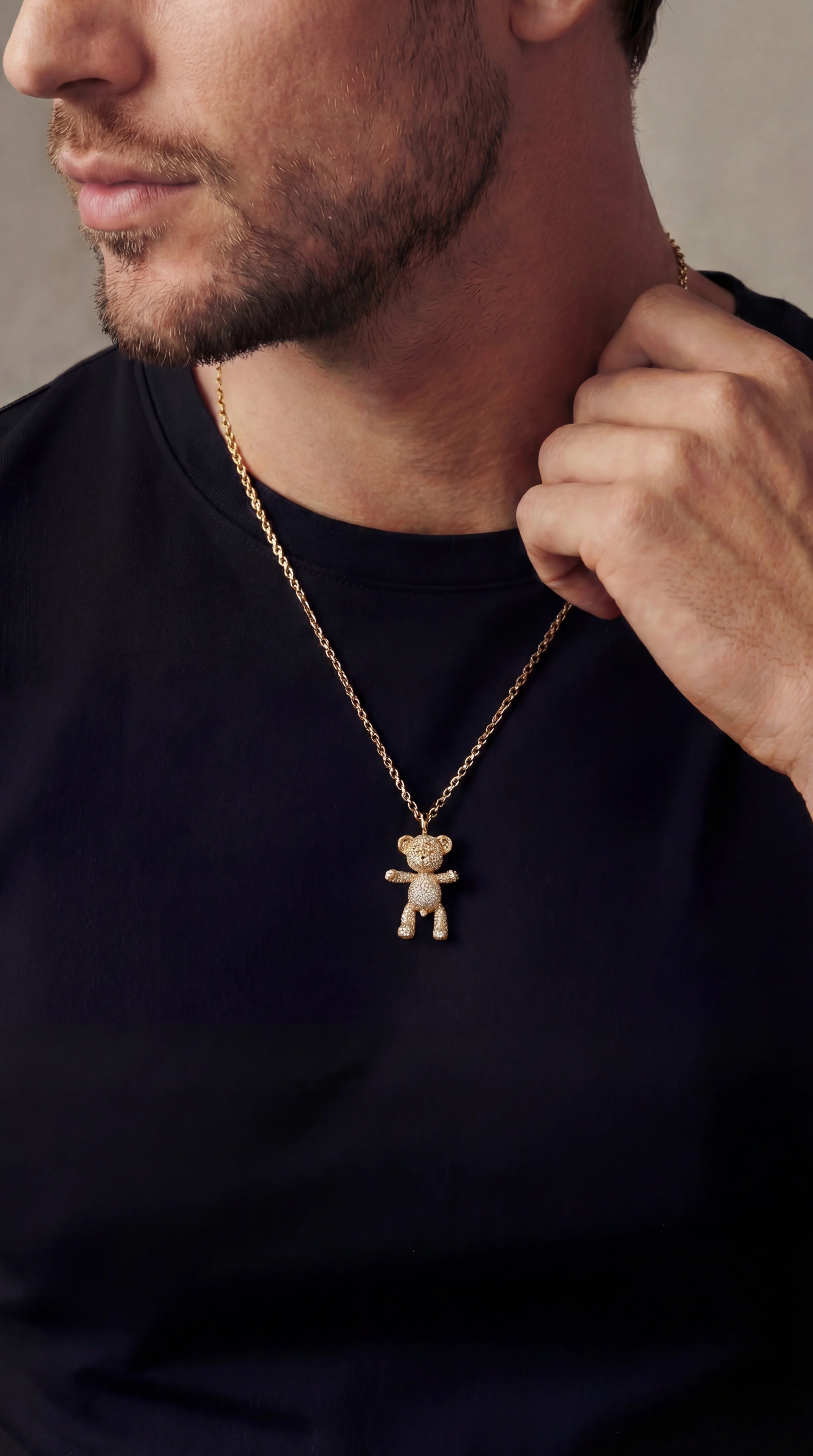 Bare Hug Necklace - Gold, Diamonds, Pavé - Image 4