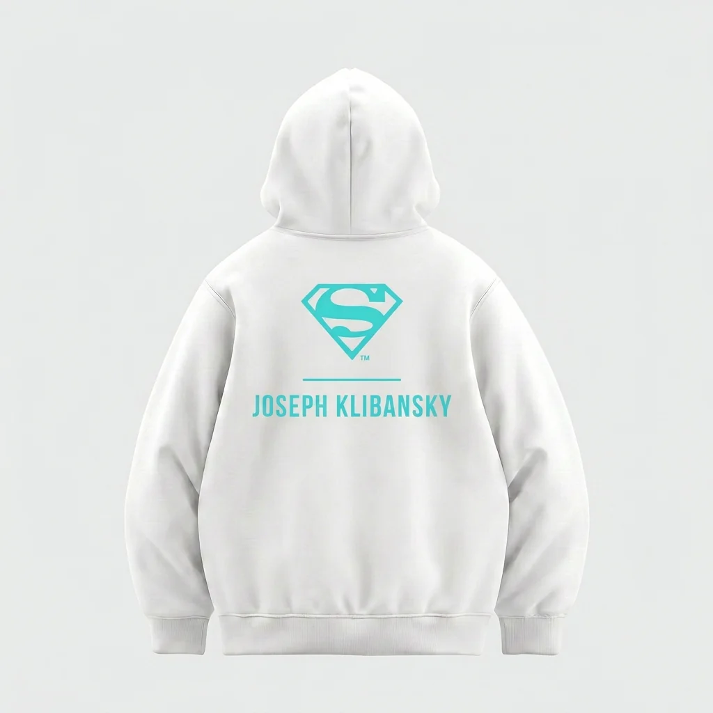 Lockup Logo (Superman x Joseph Klibansky) Hoodie White - Image 5