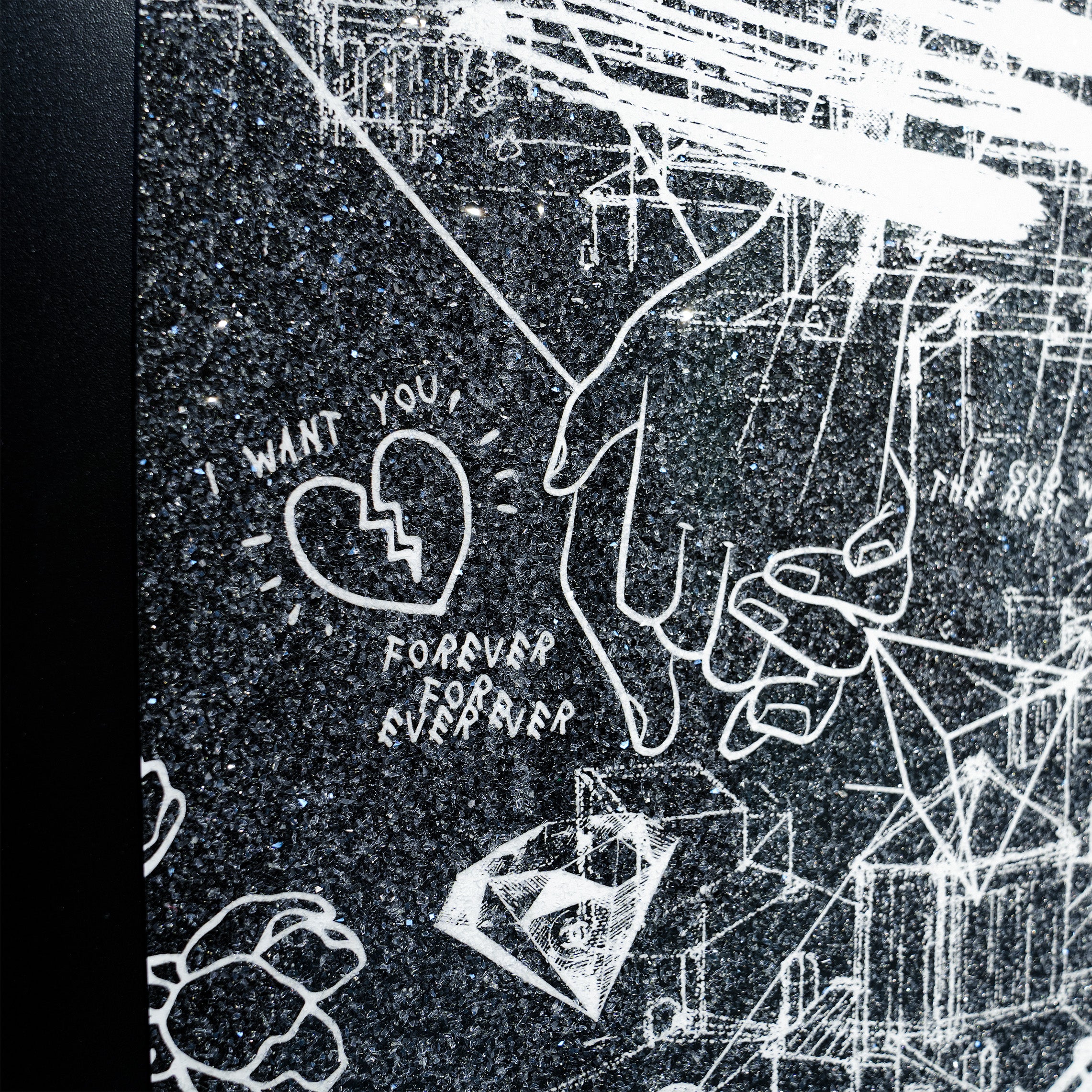 Love Over Diamonds (black/white, diamond dust) - large - Image 6