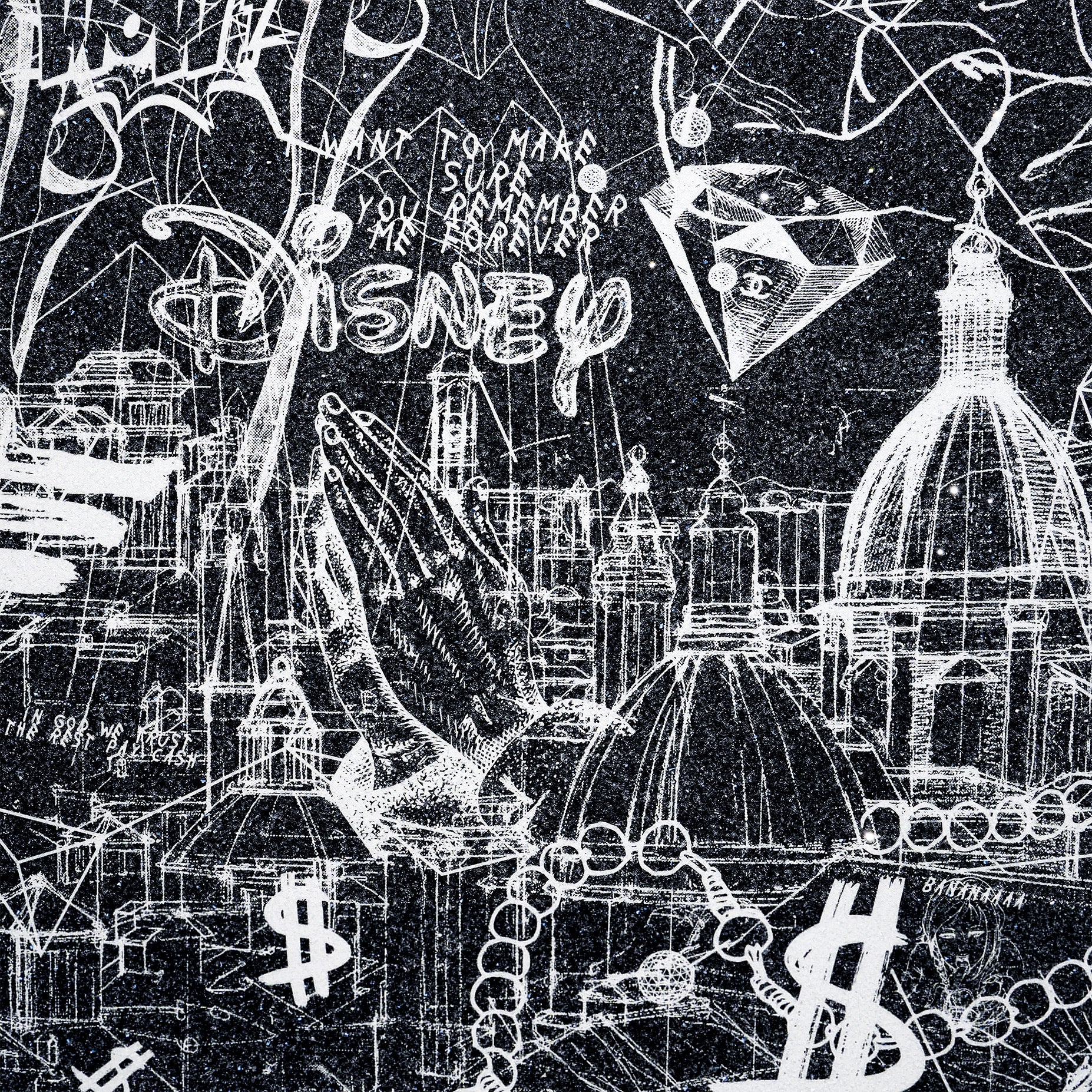 Love Over Diamonds (black/white, diamond dust) - large - Image 8