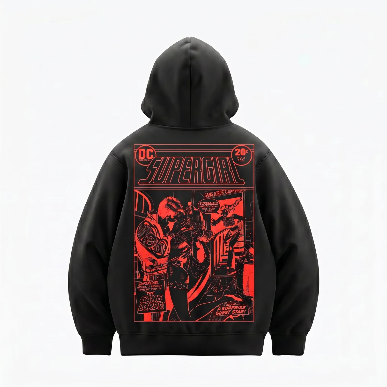 Supergirl Kiss (Superman x Joseph Klibansky) Hoodie Black - Image 6