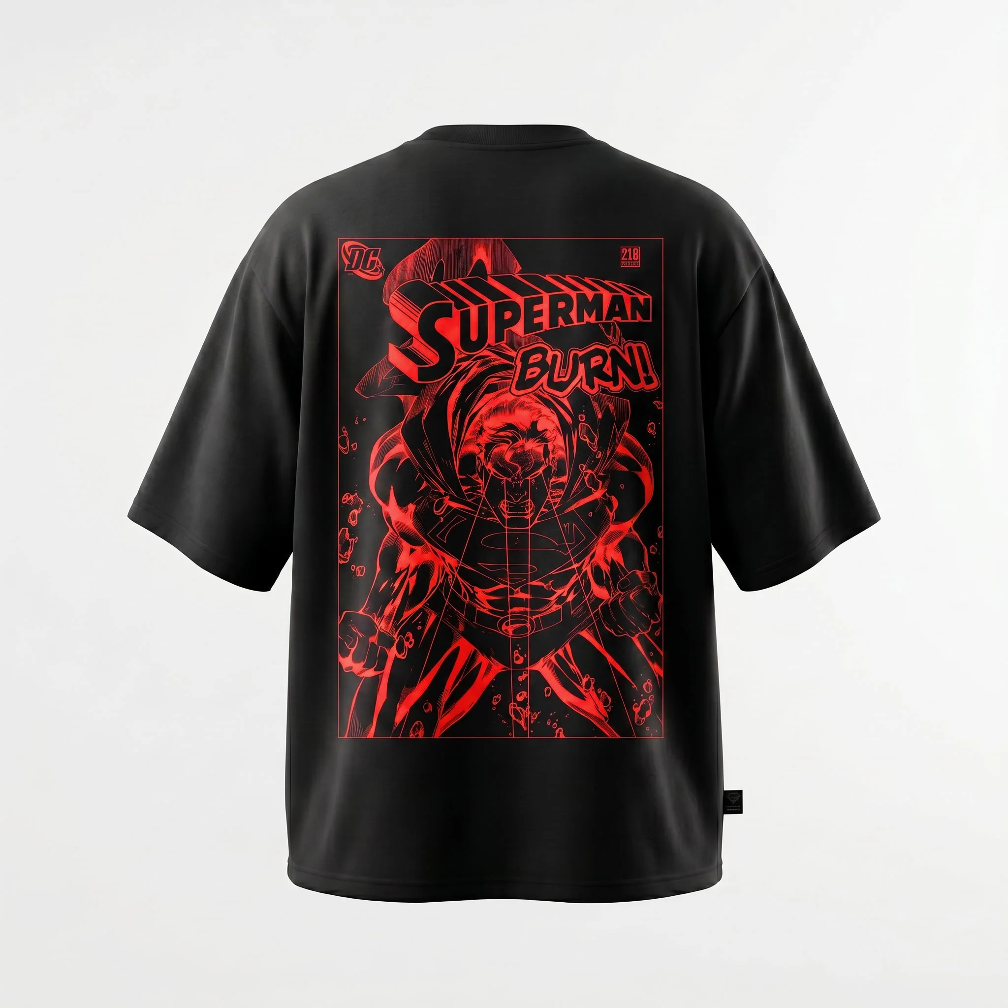 Superman Burn (Superman x Joseph Klibansky) T-Shirt Black - Image 5